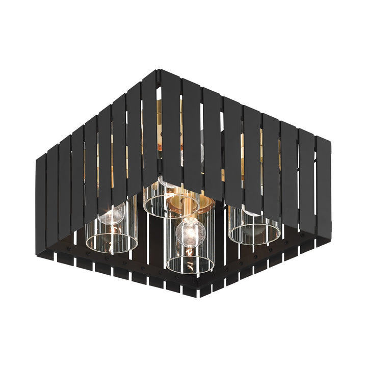 4 Light Black Outdoor Ceiling Mount