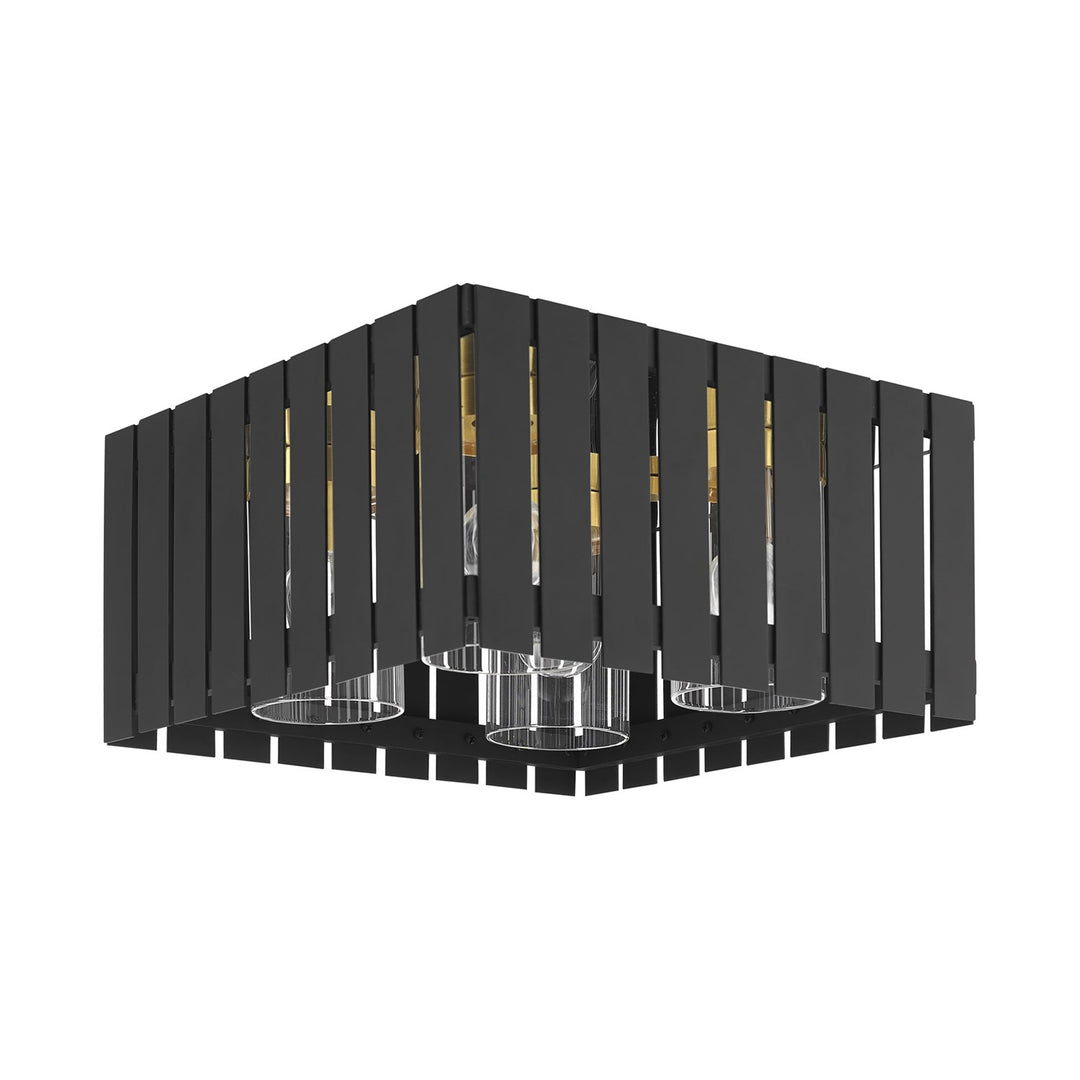 4 Light Black Outdoor Ceiling Mount