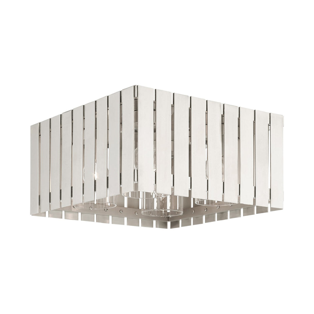 4 Light Brushed Nickel Outdoor Ceiling Mount by Livex Lighting