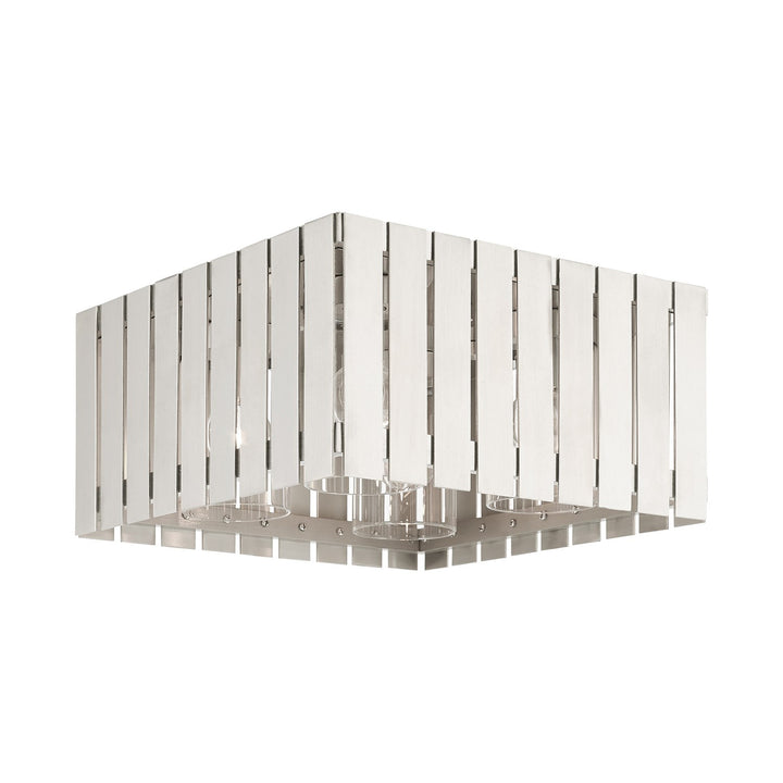 4 Light Brushed Nickel Outdoor Ceiling Mount by Livex Lighting