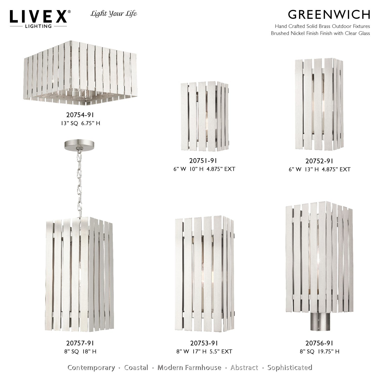 4 Light Brushed Nickel Outdoor Ceiling Mount