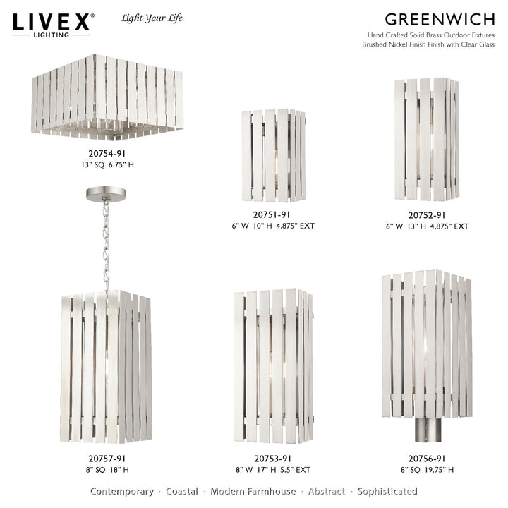 4 Light Brushed Nickel Outdoor Ceiling Mount