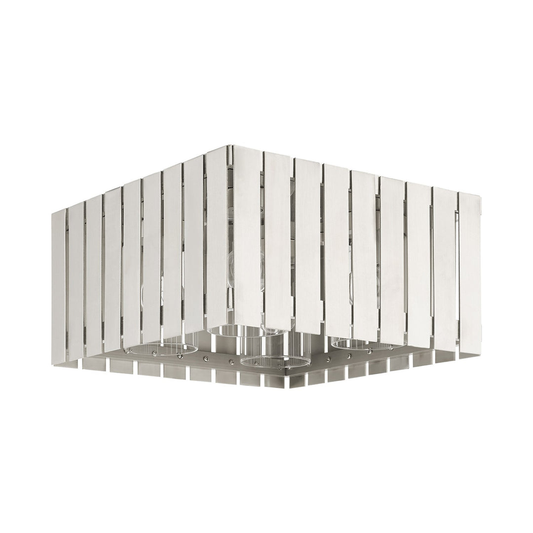 4 Light Brushed Nickel Outdoor Ceiling Mount