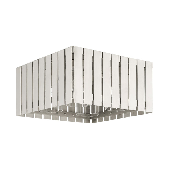 4 Light Brushed Nickel Outdoor Ceiling Mount