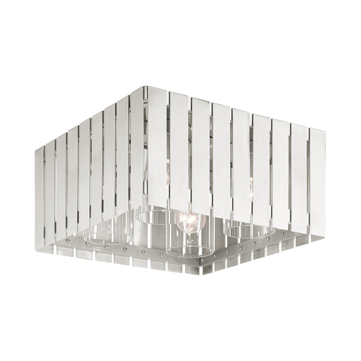 4 Light Brushed Nickel Outdoor Ceiling Mount