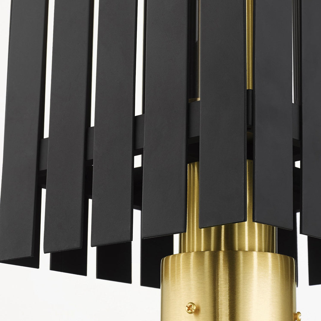 1 Light Black Outdoor Post Top Lantern
