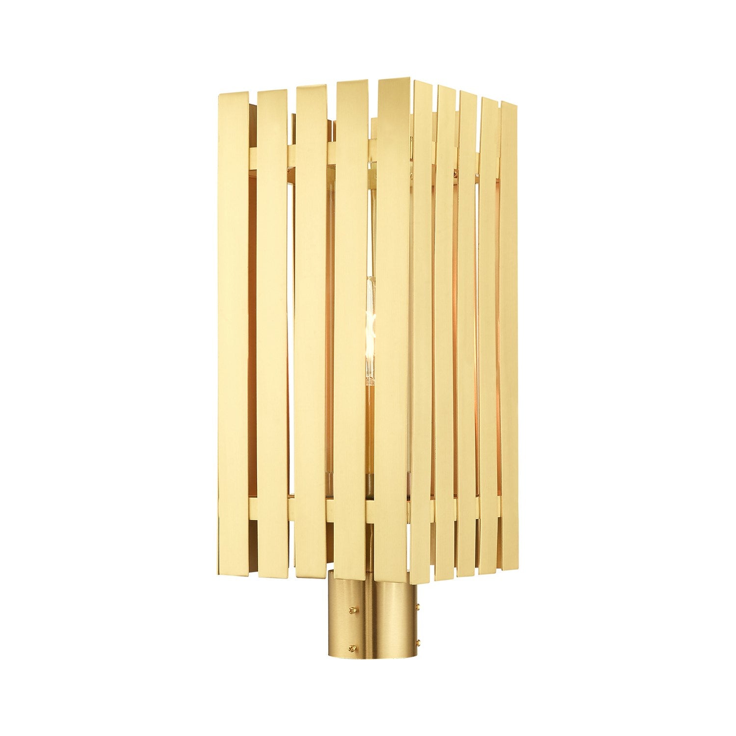 1 Light Satin Brass Outdoor Post Top Lantern by Livex Lighting
