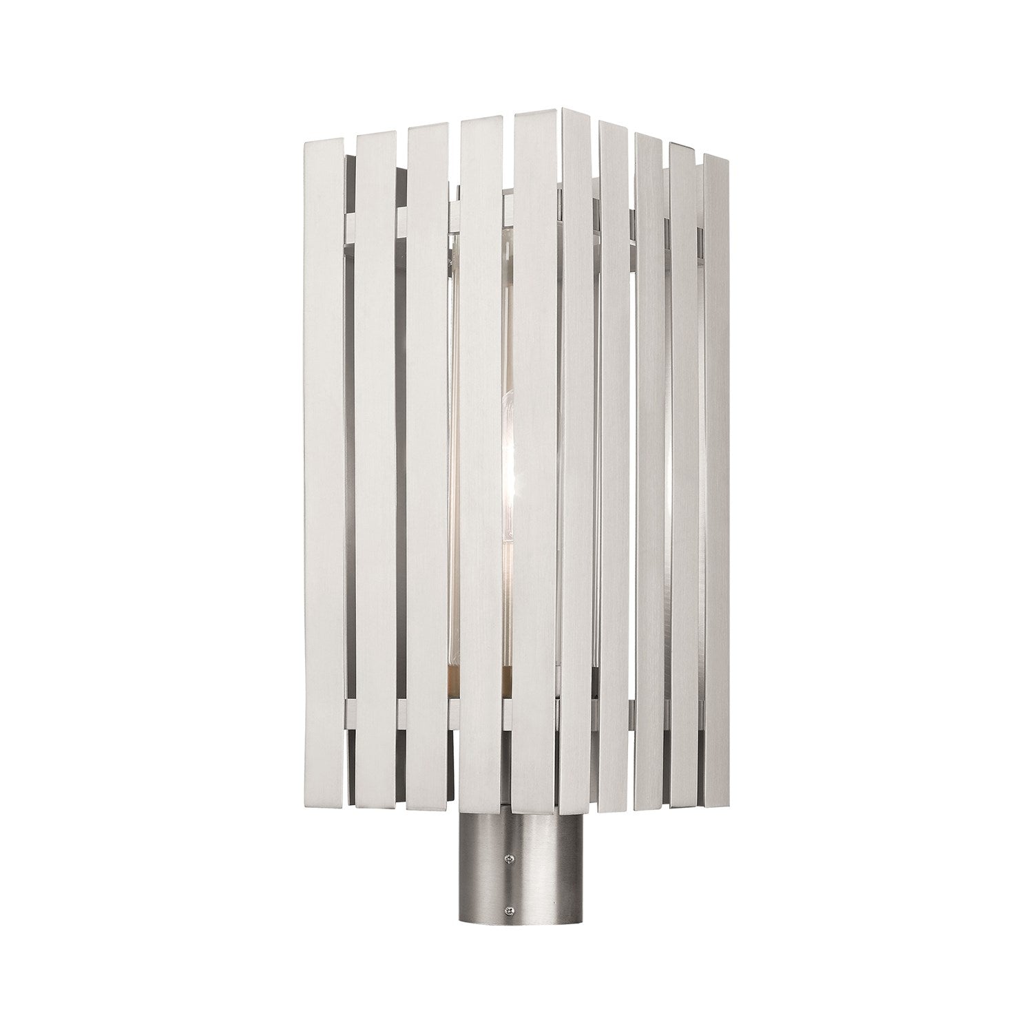 1 Light Brushed Nickel Outdoor Post Top Lantern by Livex Lighting