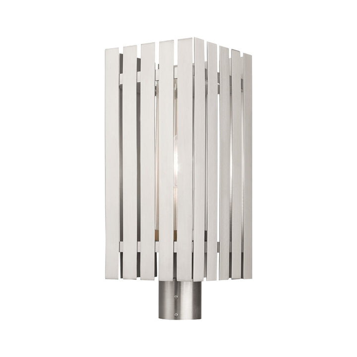 1 Light Brushed Nickel Outdoor Post Top Lantern by Livex Lighting