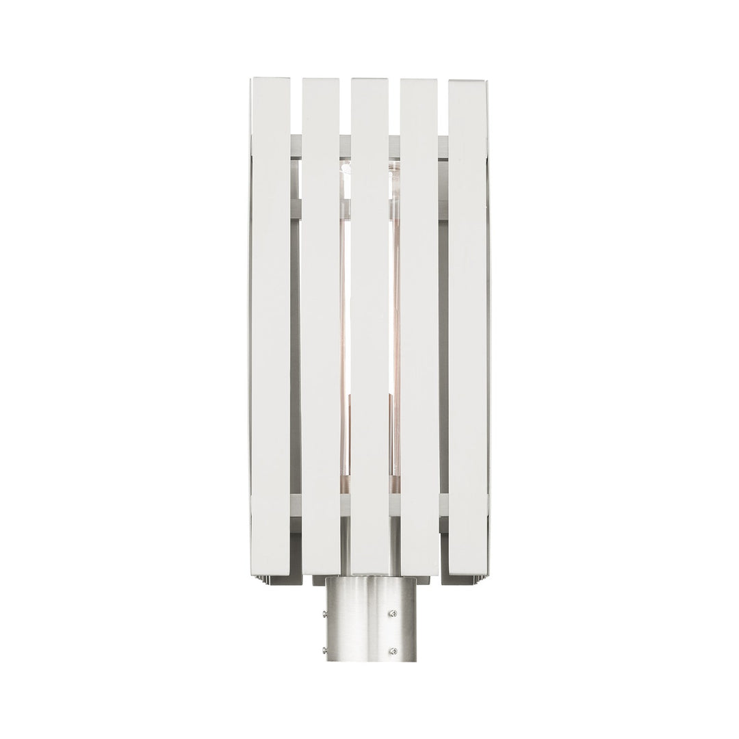 1 Light Brushed Nickel Outdoor Post Top Lantern