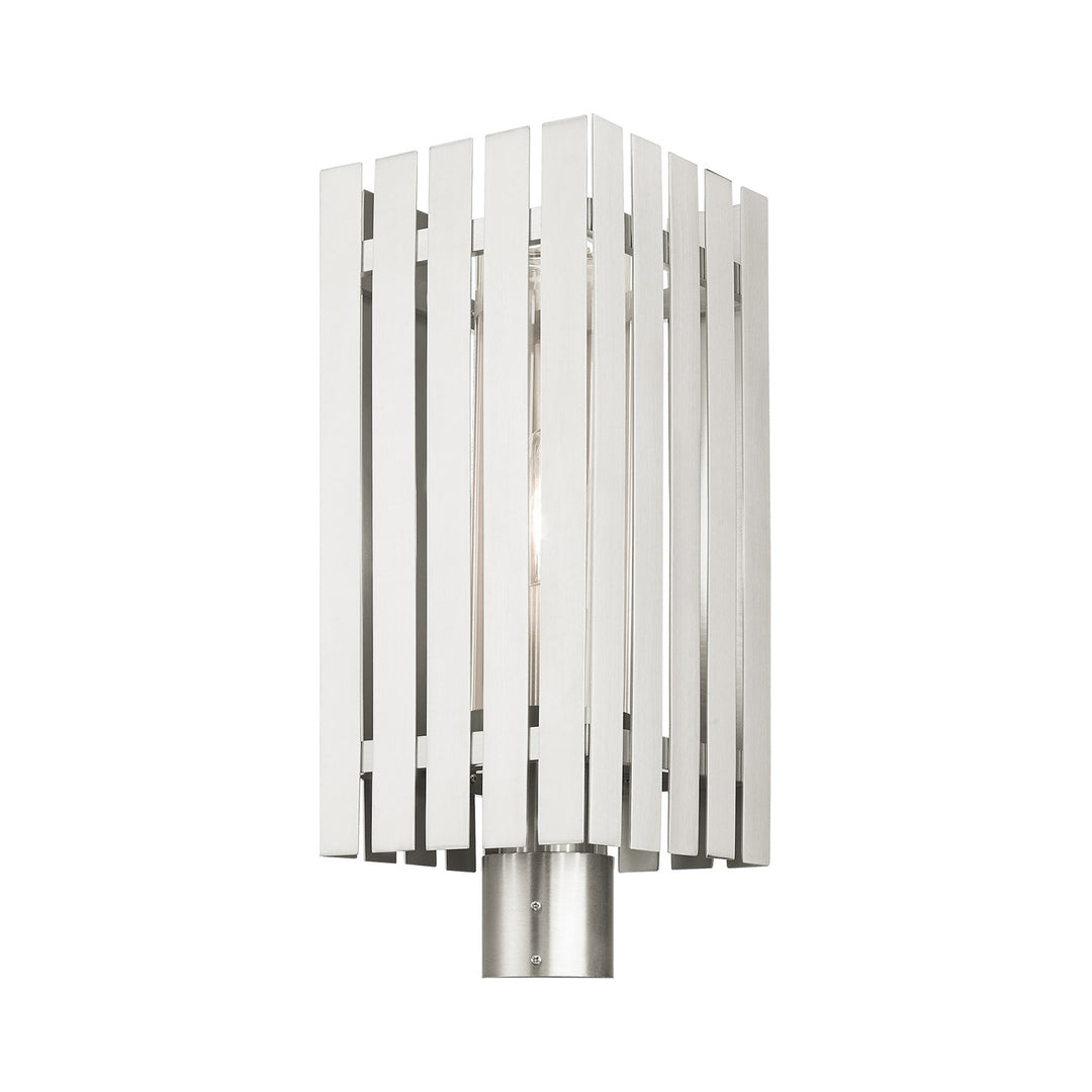 1 Light Brushed Nickel Outdoor Post Top Lantern