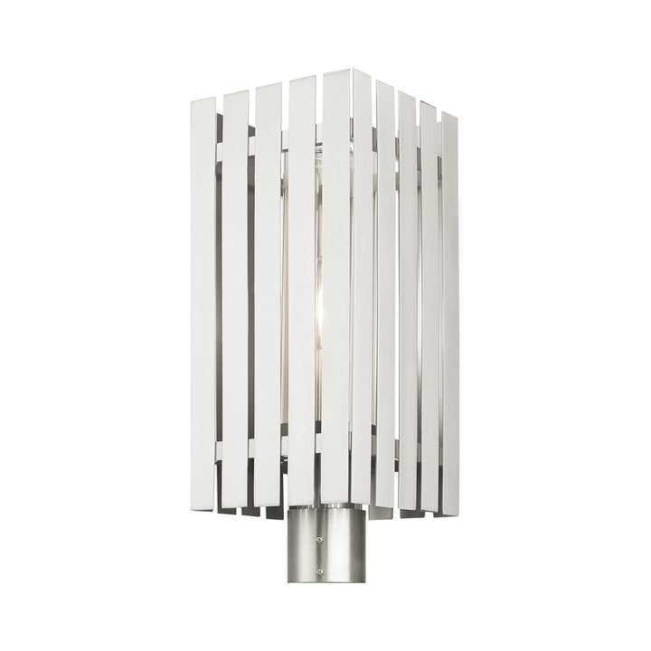 1 Light Brushed Nickel Outdoor Post Top Lantern