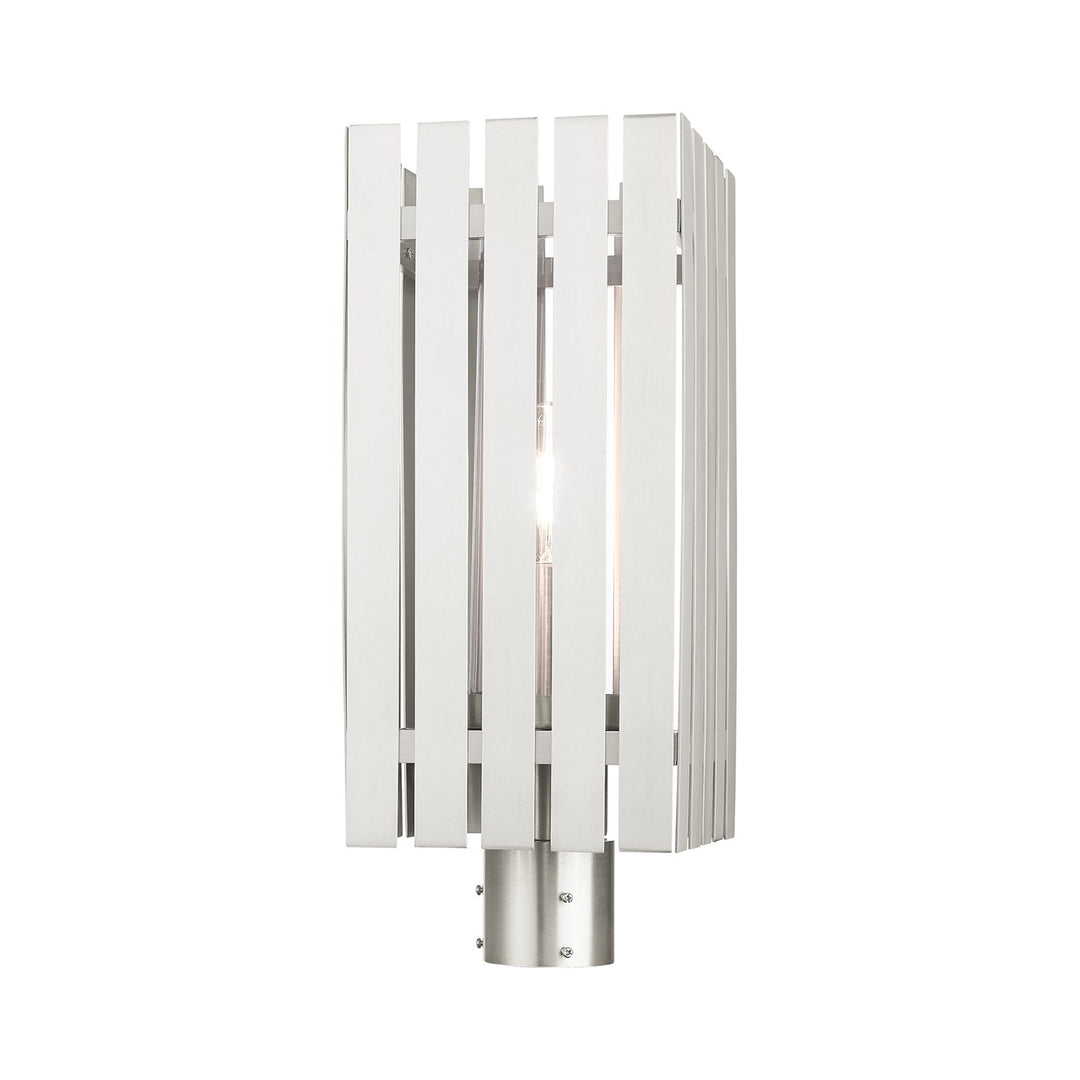 1 Light Brushed Nickel Outdoor Post Top Lantern