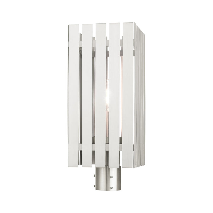 1 Light Brushed Nickel Outdoor Post Top Lantern