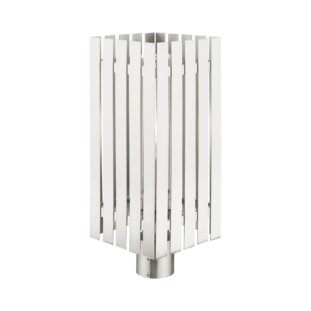 1 Light Brushed Nickel Outdoor Post Top Lantern