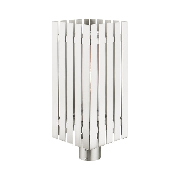 1 Light Brushed Nickel Outdoor Post Top Lantern