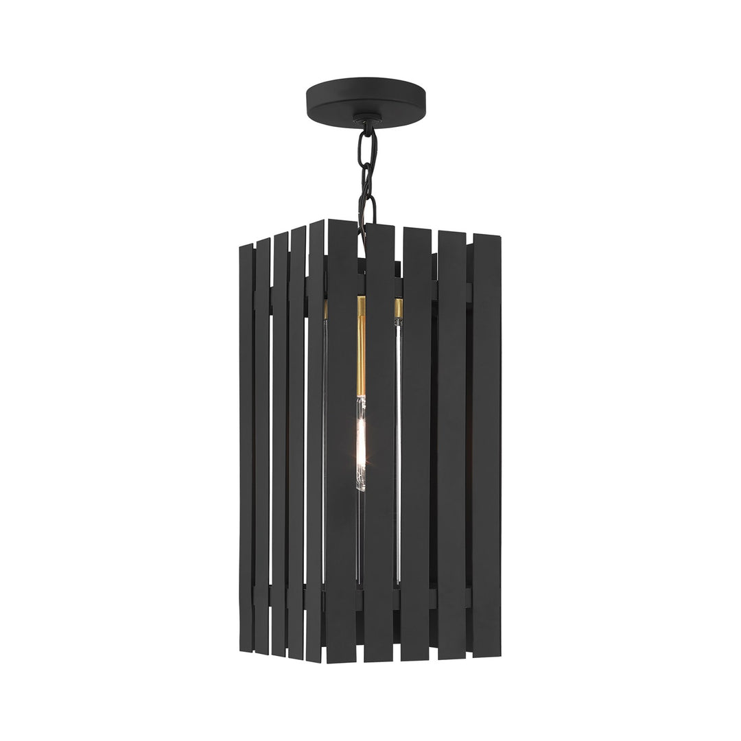 1 Light Black Outdoor Pendant Lantern by Livex Lighting