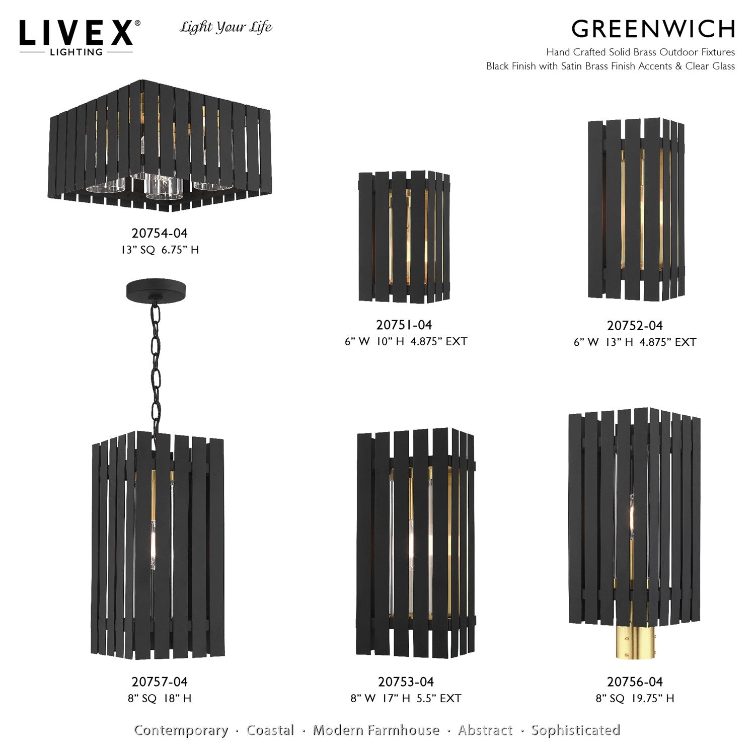 1 Light Black Outdoor Pendant Lantern