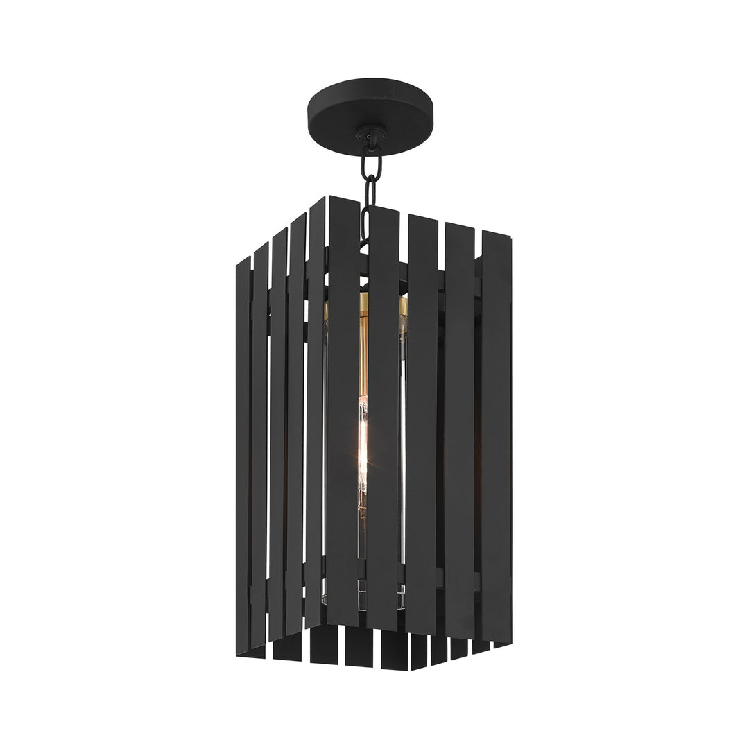 1 Light Black Outdoor Pendant Lantern