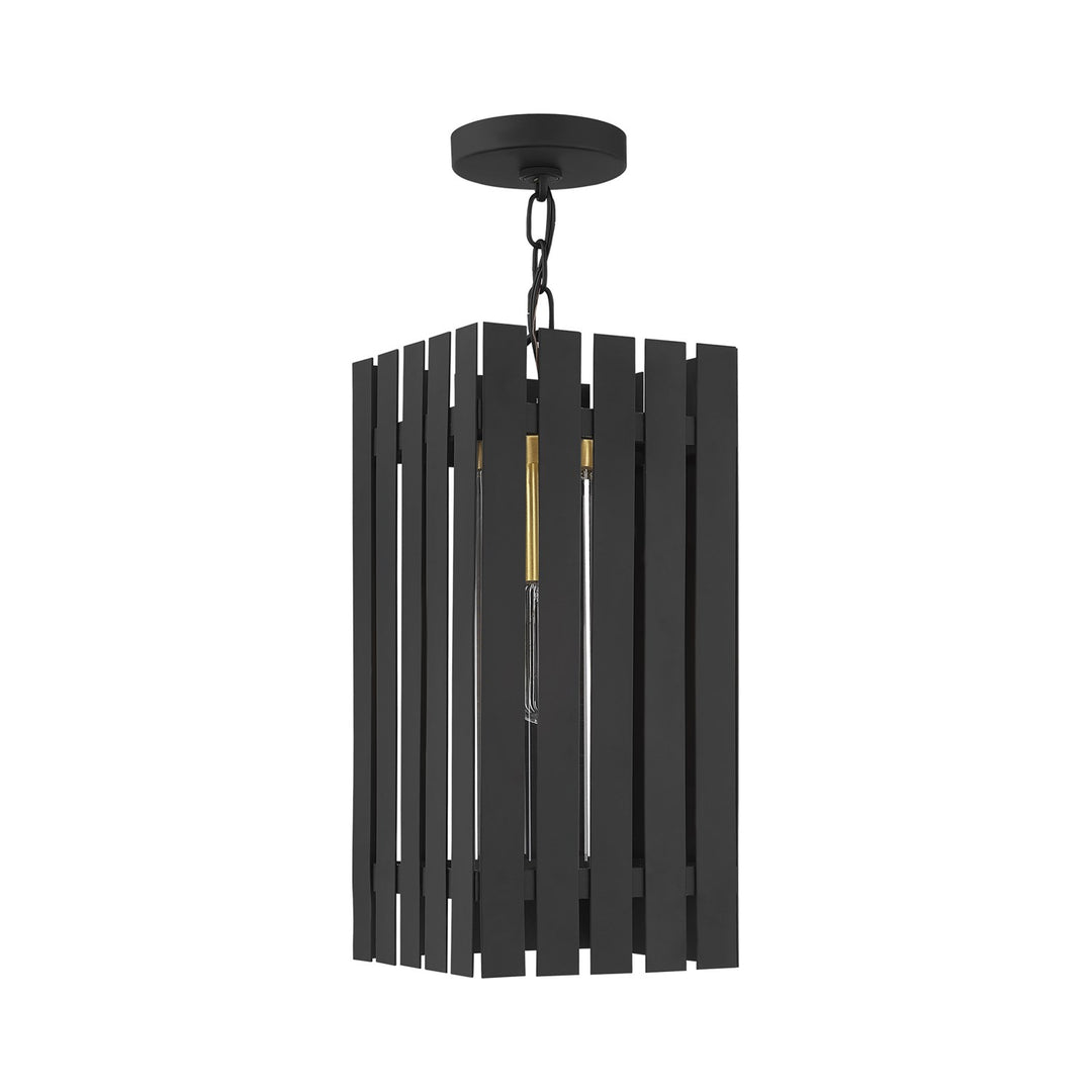 1 Light Black Outdoor Pendant Lantern