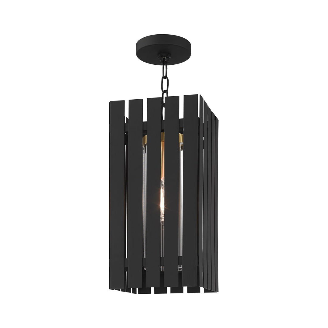 1 Light Black Outdoor Pendant Lantern