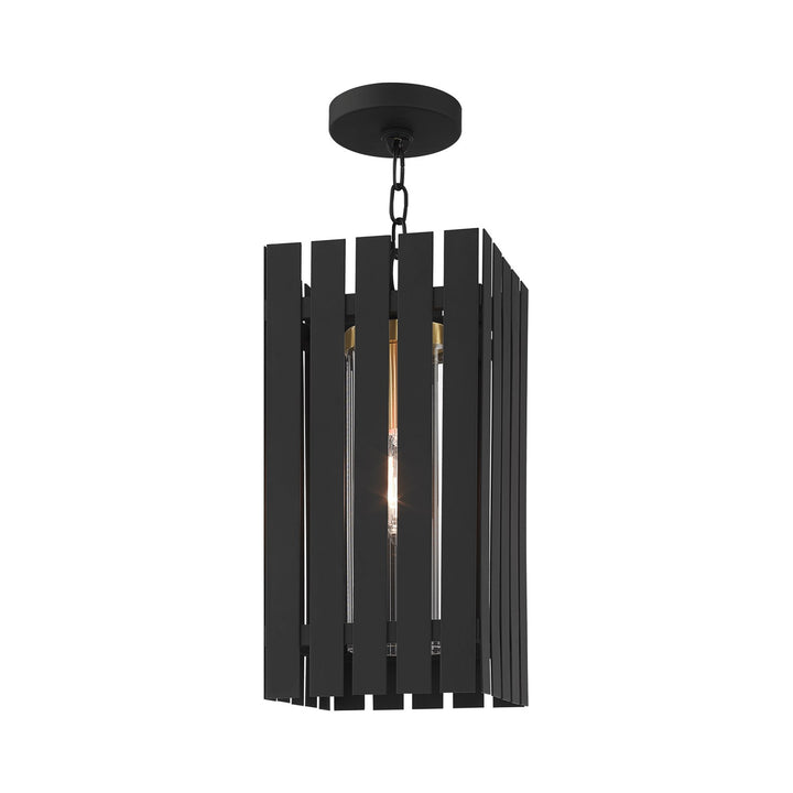 1 Light Black Outdoor Pendant Lantern