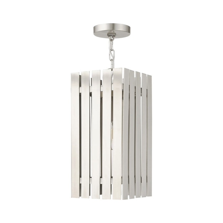 1 Light Brushed Nickel Outdoor Pendant Lantern