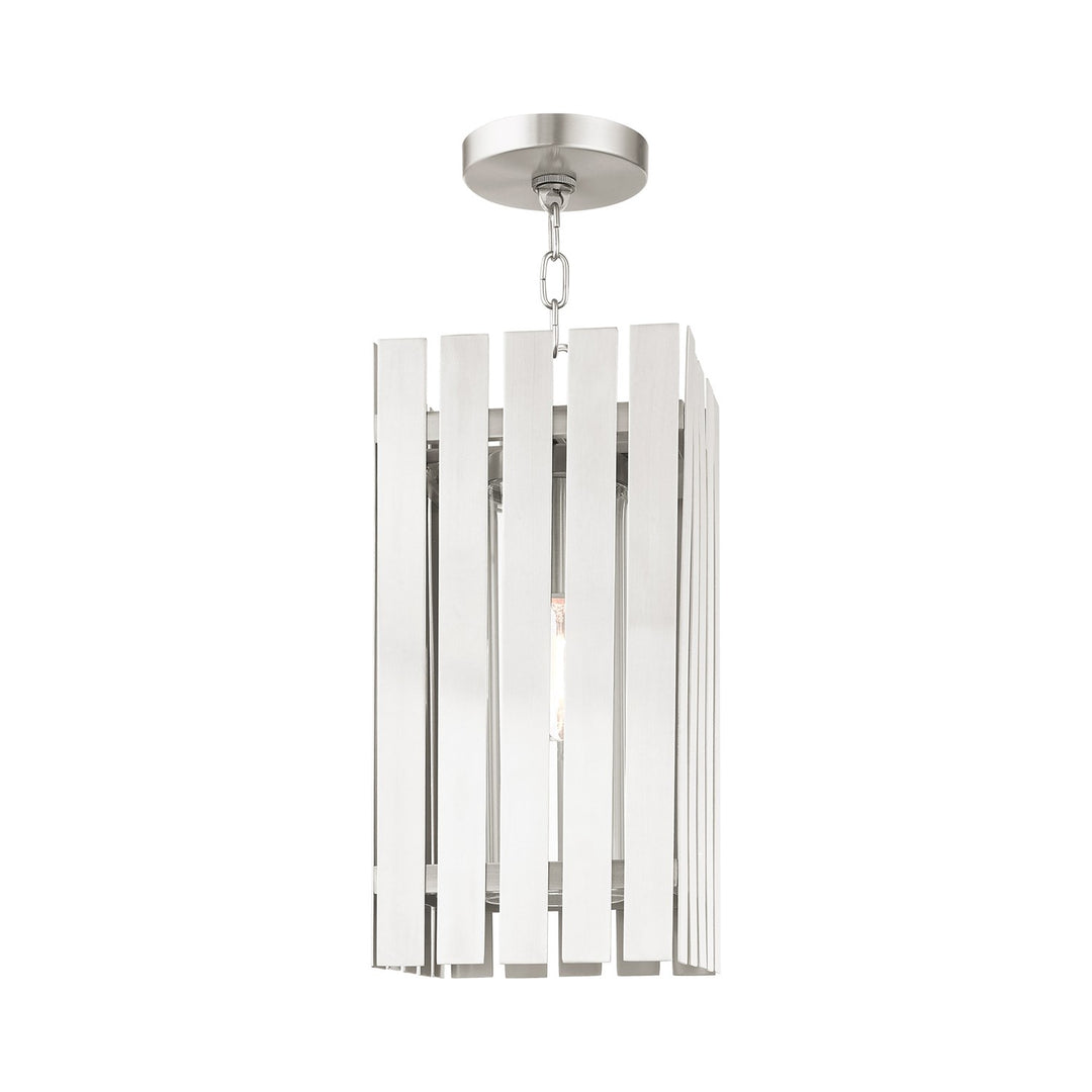 1 Light Brushed Nickel Outdoor Pendant Lantern