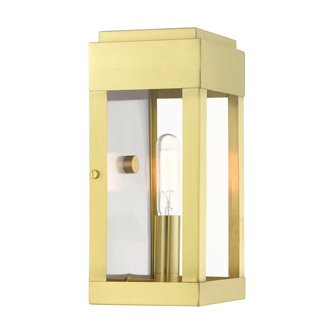 1 Light Satin Brass Outdoor Ada Wall Lantern