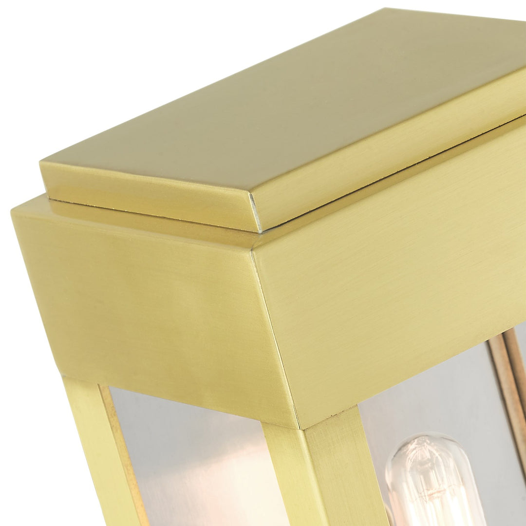 1 Light Satin Brass Outdoor Ada Wall Lantern