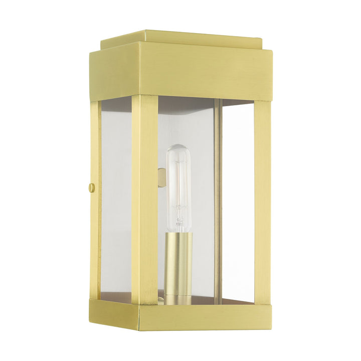 1 Light Satin Brass Outdoor Ada Wall Lantern