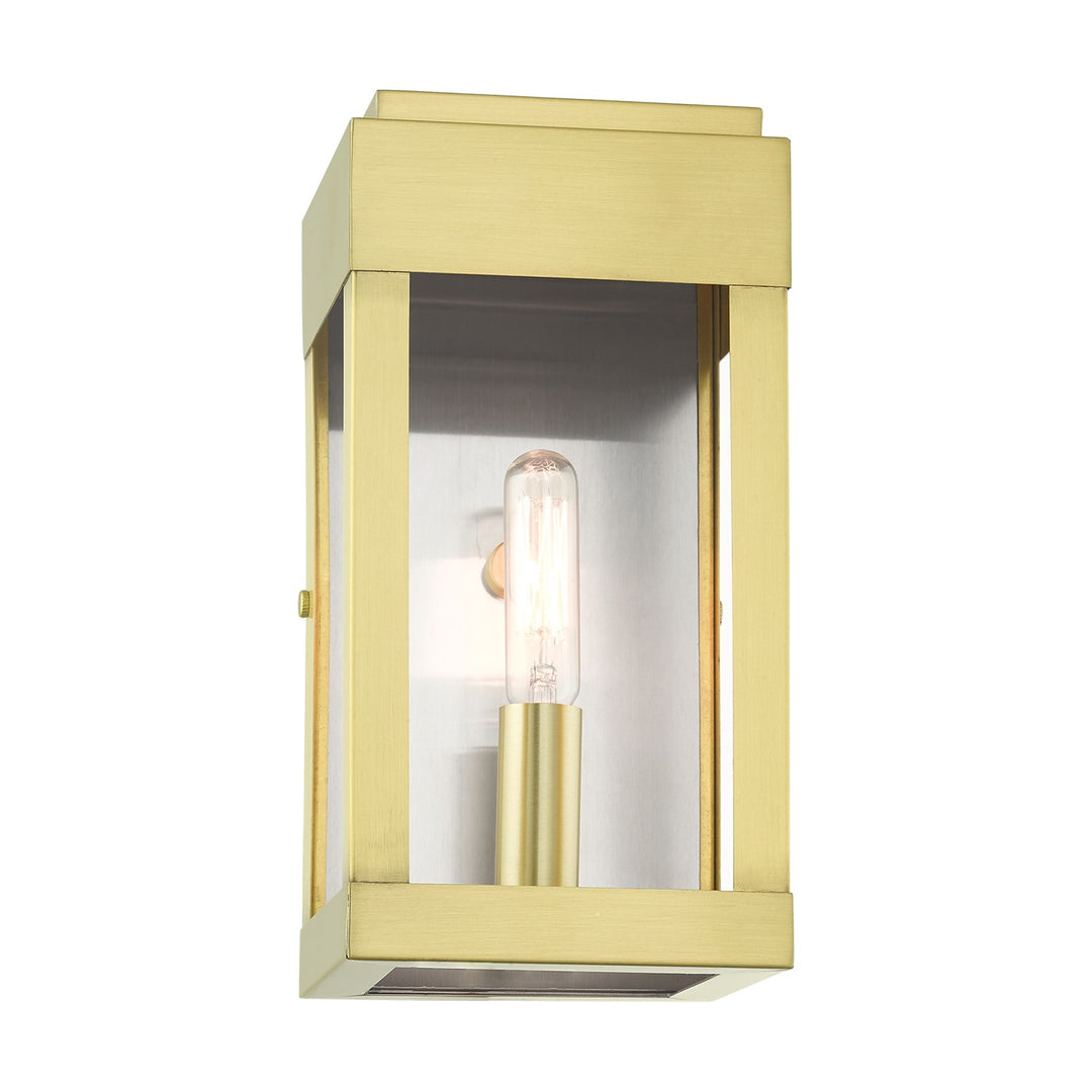1 Light Satin Brass Outdoor Ada Wall Lantern