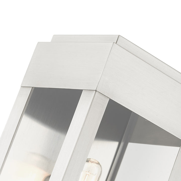 1 Light Brushed Nickel Outdoor Ada Wall Lantern