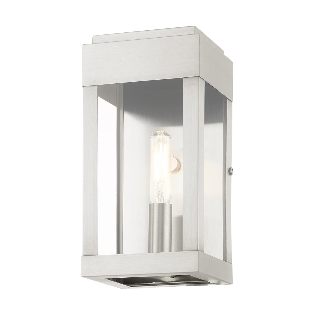1 Light Brushed Nickel Outdoor Ada Wall Lantern