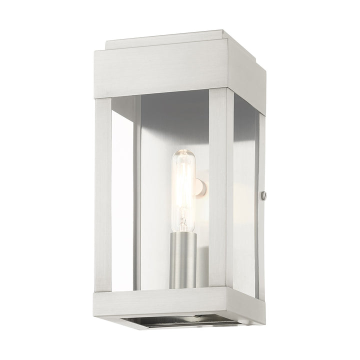 1 Light Brushed Nickel Outdoor Ada Wall Lantern