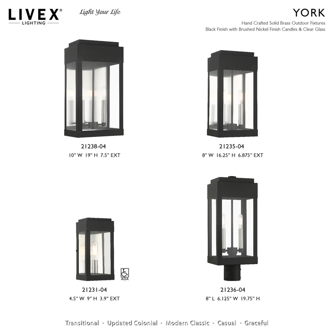 2 Light Black Outdoor Wall Lantern