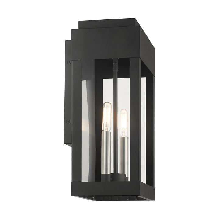 2 Light Black Outdoor Wall Lantern
