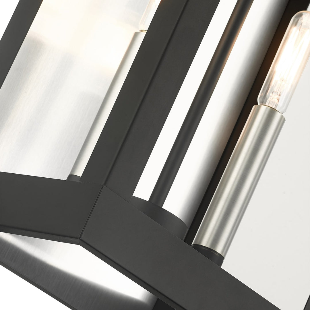 2 Light Black Outdoor Wall Lantern