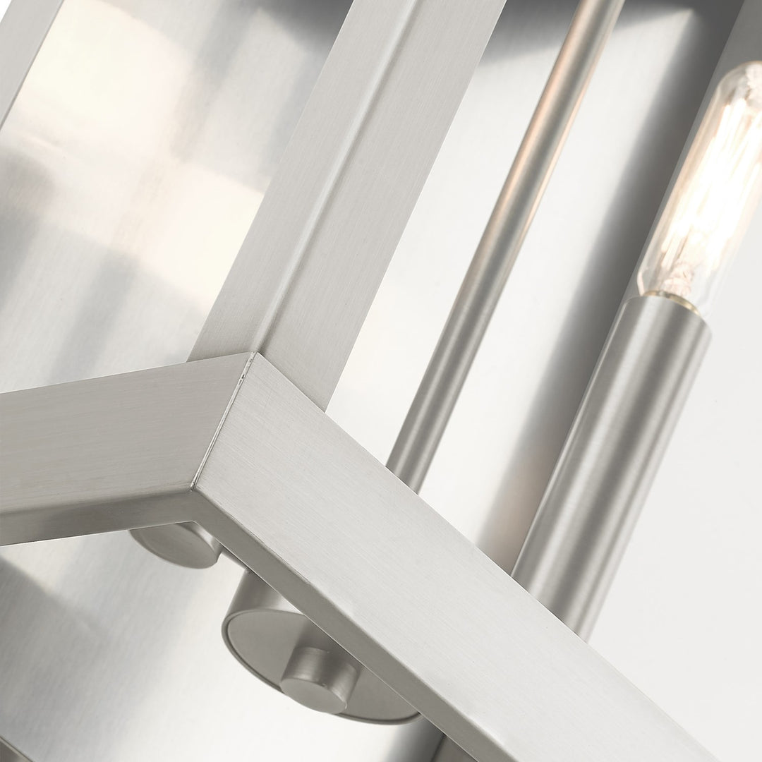 2 Light Brushed Nickel Outdoor Wall Lantern