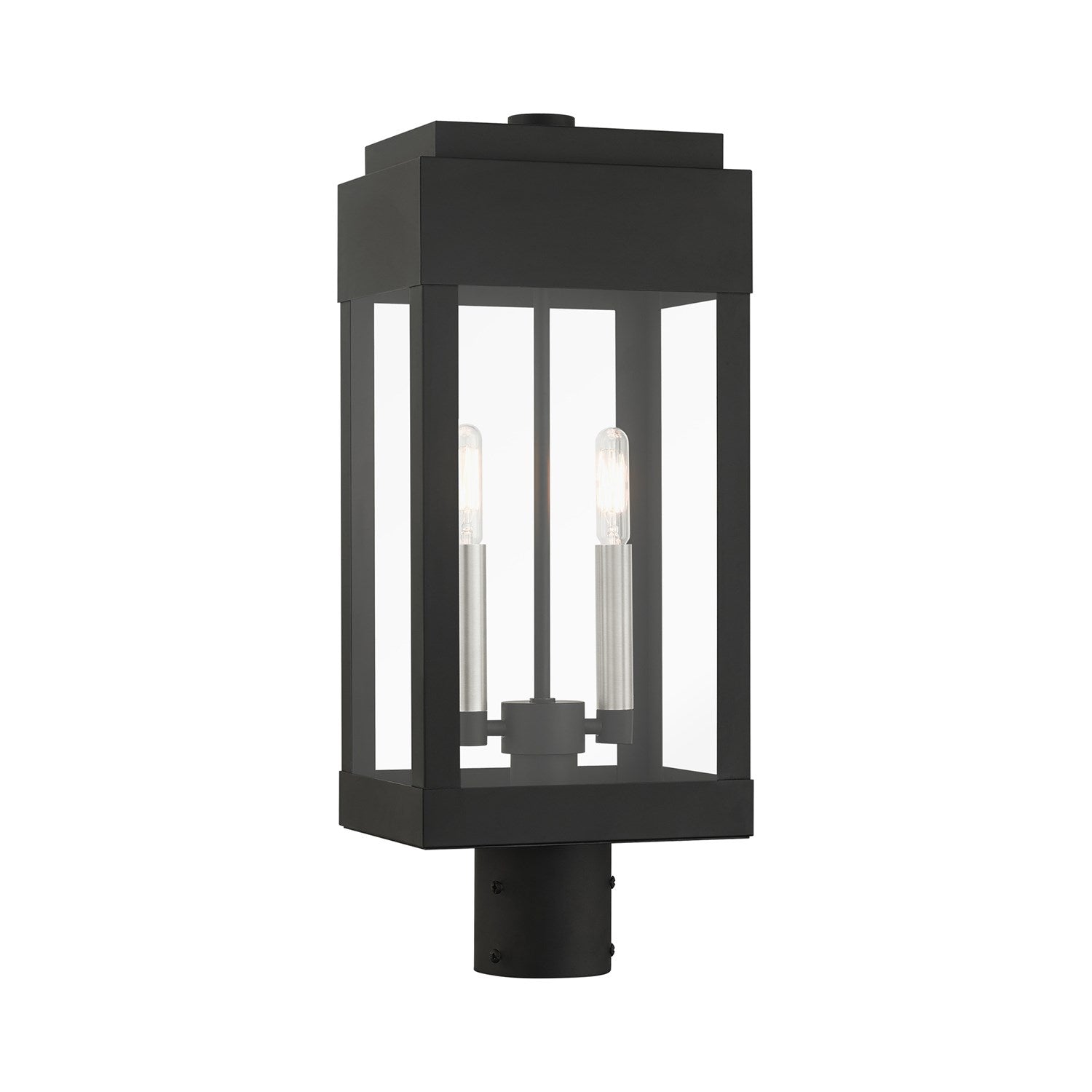 2 Light Black Outdoor Post Top Lantern by Livex Lighting