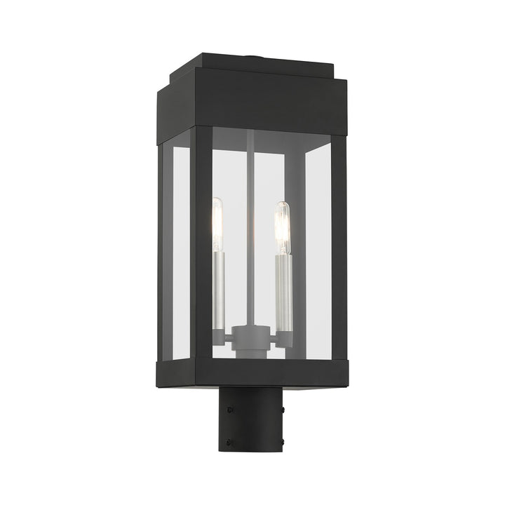 2 Light Black Outdoor Post Top Lantern