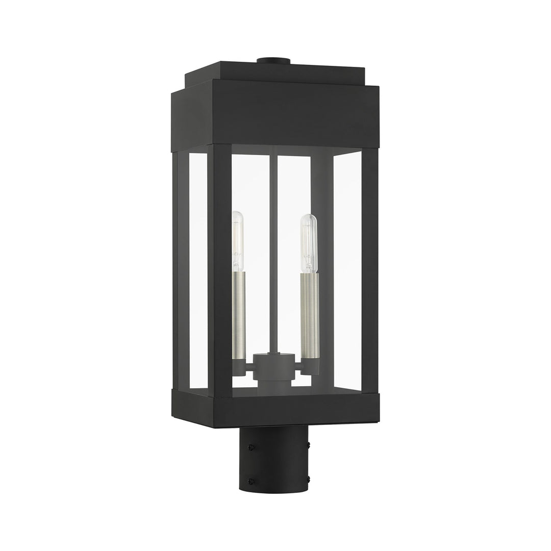 2 Light Black Outdoor Post Top Lantern