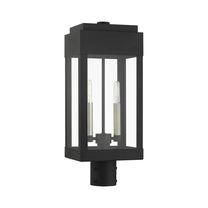 2 Light Black Outdoor Post Top Lantern