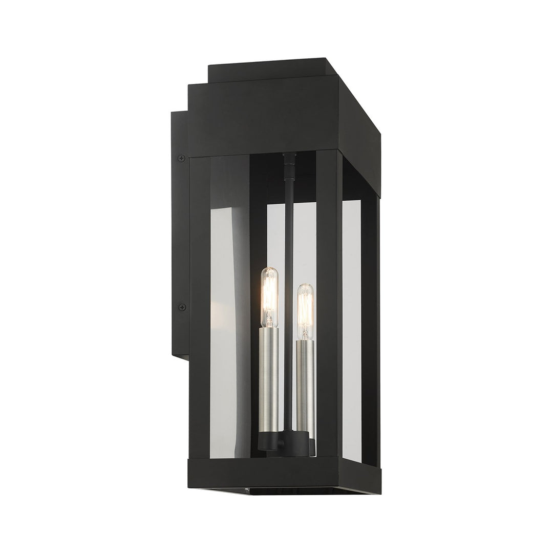 2 Light Black Outdoor Wall Lantern