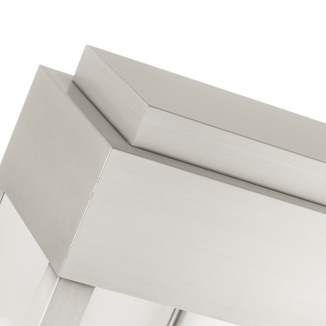 2 Light Brushed Nickel Outdoor Wall Lantern