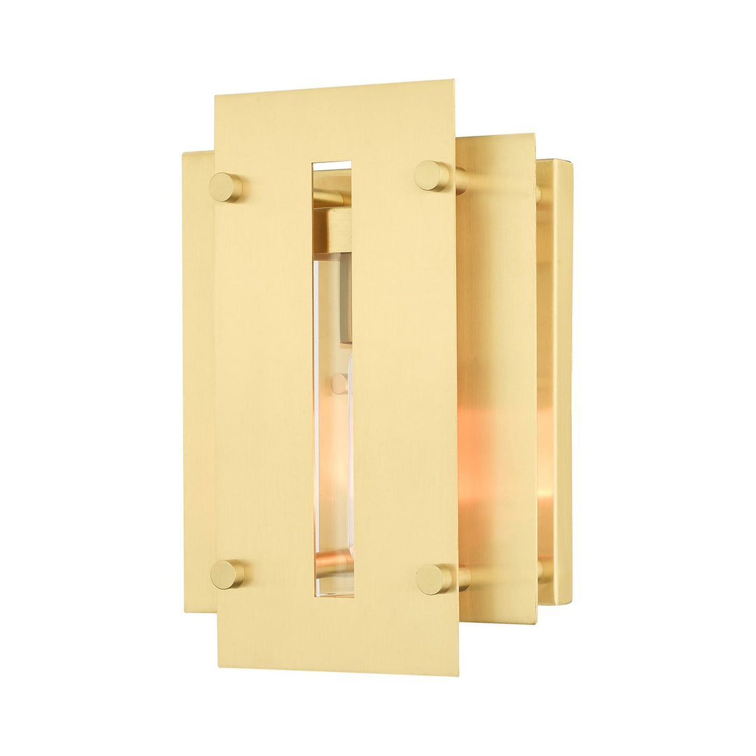 1 Light Satin Brass Outdoor Wall Lantern by Livex Lighting