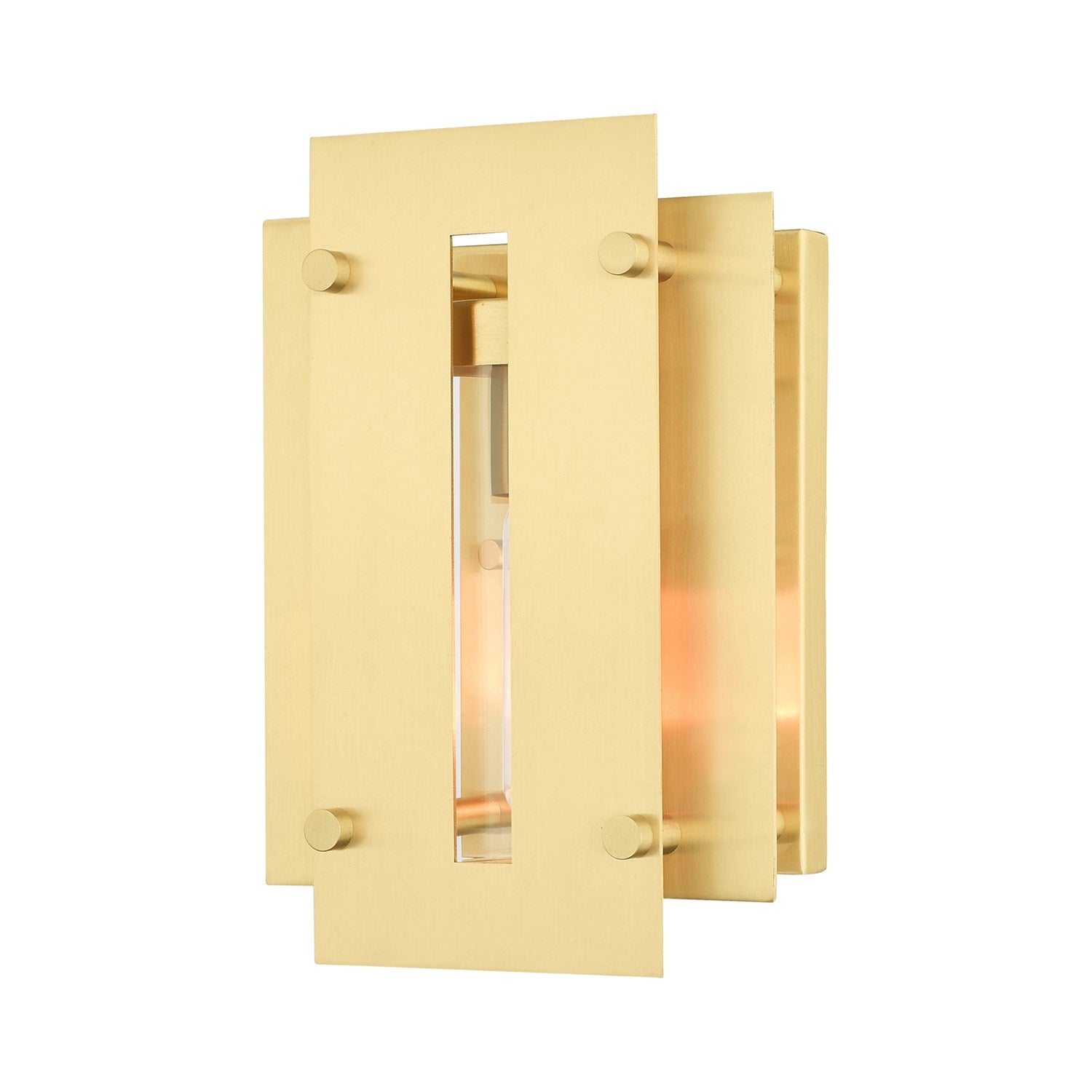 1 Light Satin Brass Outdoor Wall Lantern by Livex Lighting