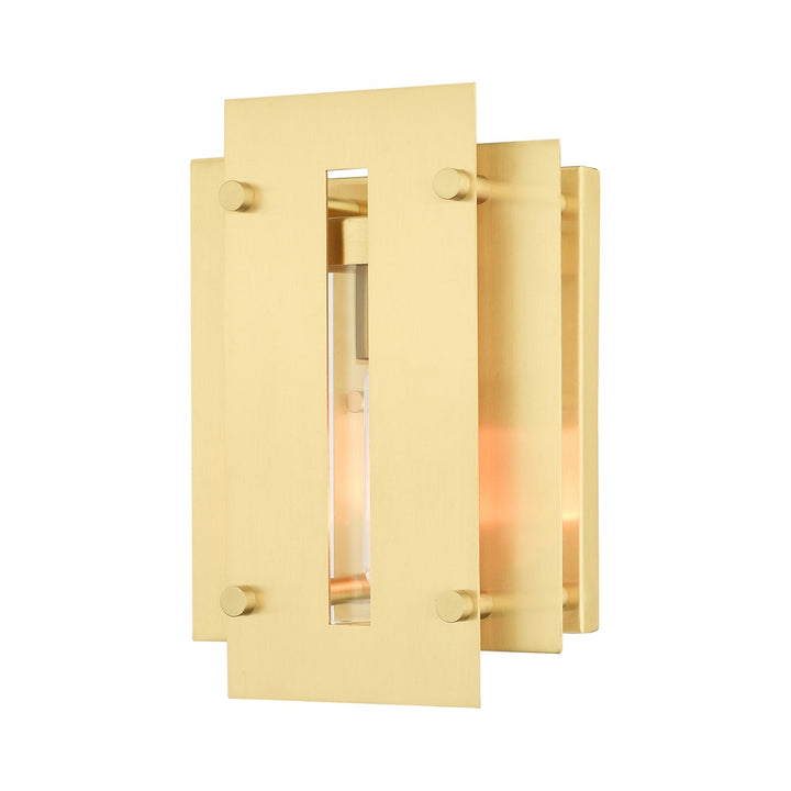 1 Light Satin Brass Outdoor Wall Lantern by Livex Lighting