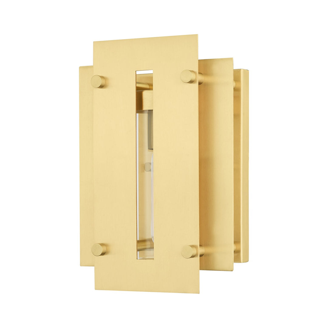 1 Light Satin Brass Outdoor Wall Lantern