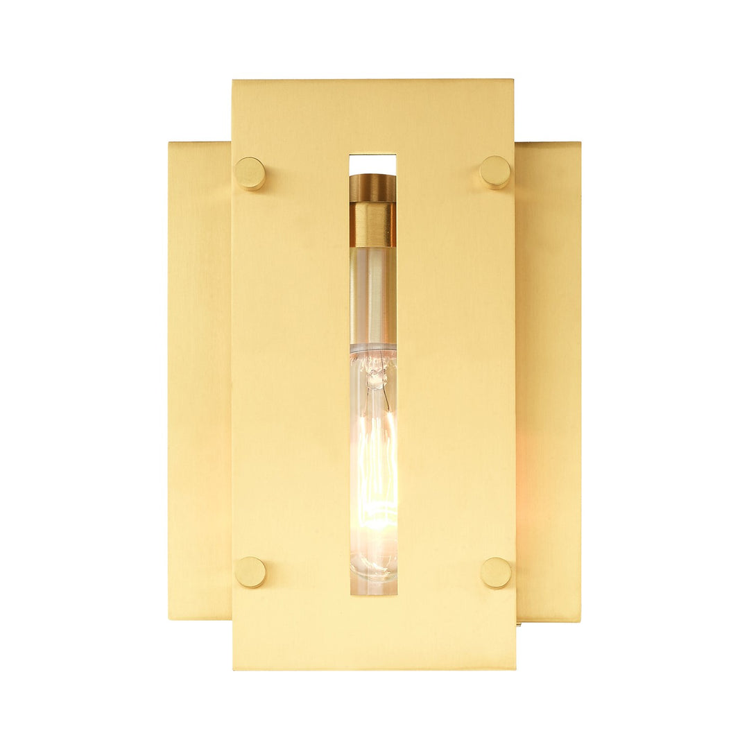 1 Light Satin Brass Outdoor Wall Lantern